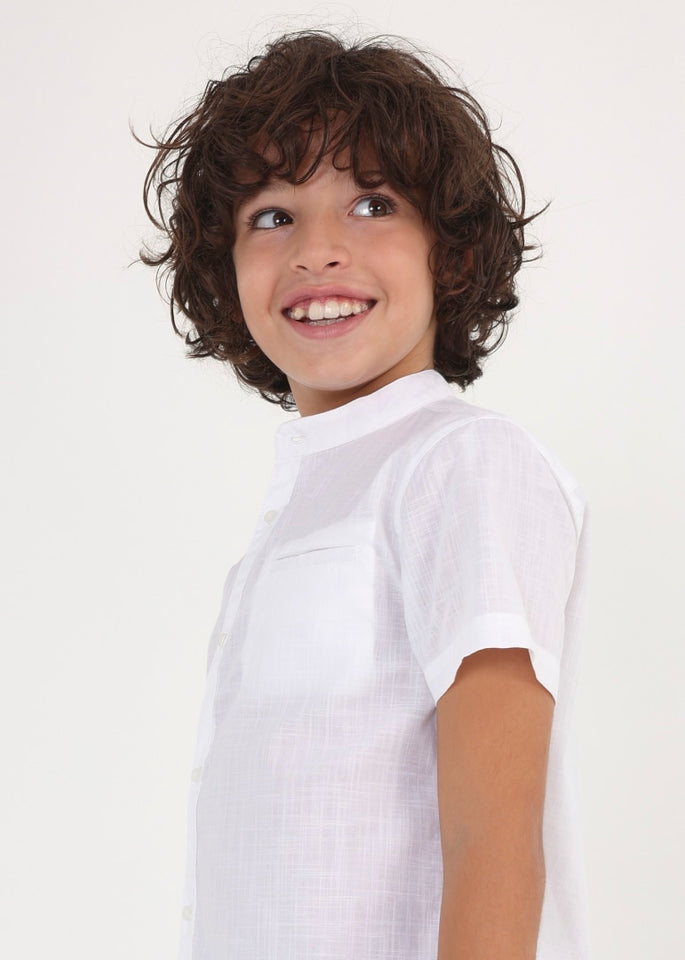 Camicia colletto coreana cotone sostenibile ragazzo 6113