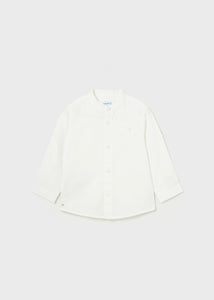 Camicia manica lunga con colletto alla coreana lino neonato 1116