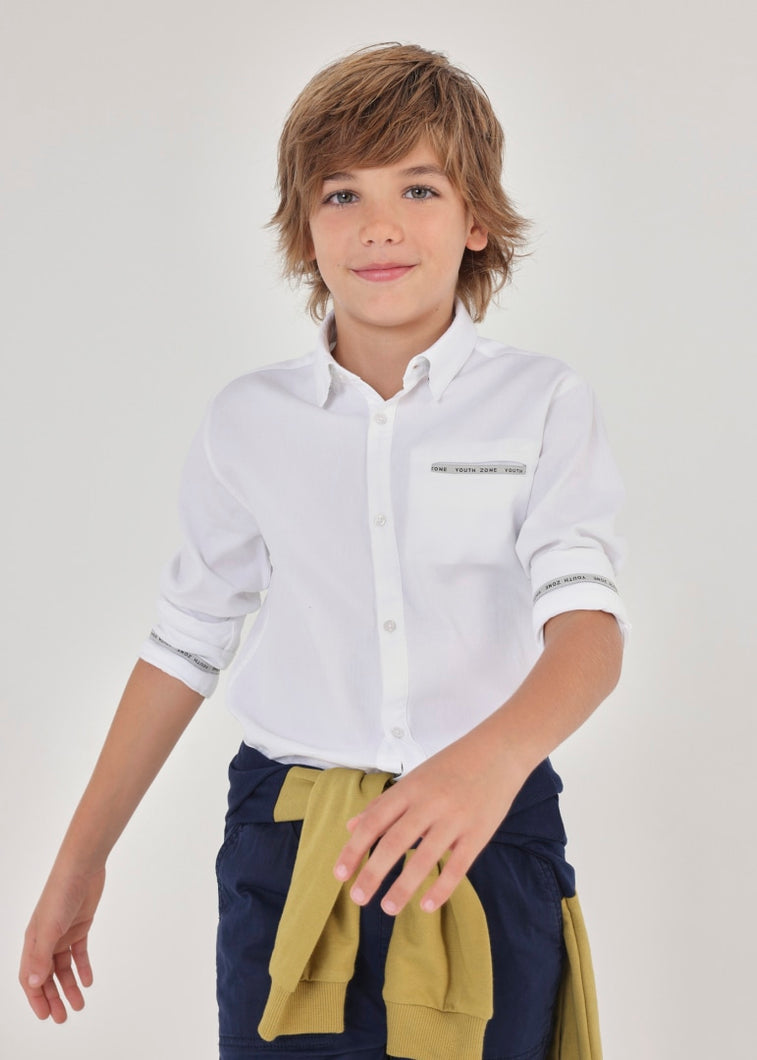 Camicia manica lunga cotone sostenibile ragazzo 6117