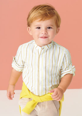 Camicia manica lunga stampata in lino neonato 1114