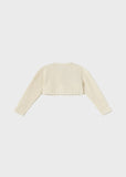 Cardigan modello bolerino tricot cotone sostenibile neonata 306 CHAMPAGNE