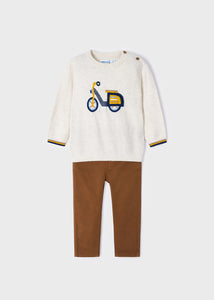 Completo pantalone e maglione disegno neonato 2538