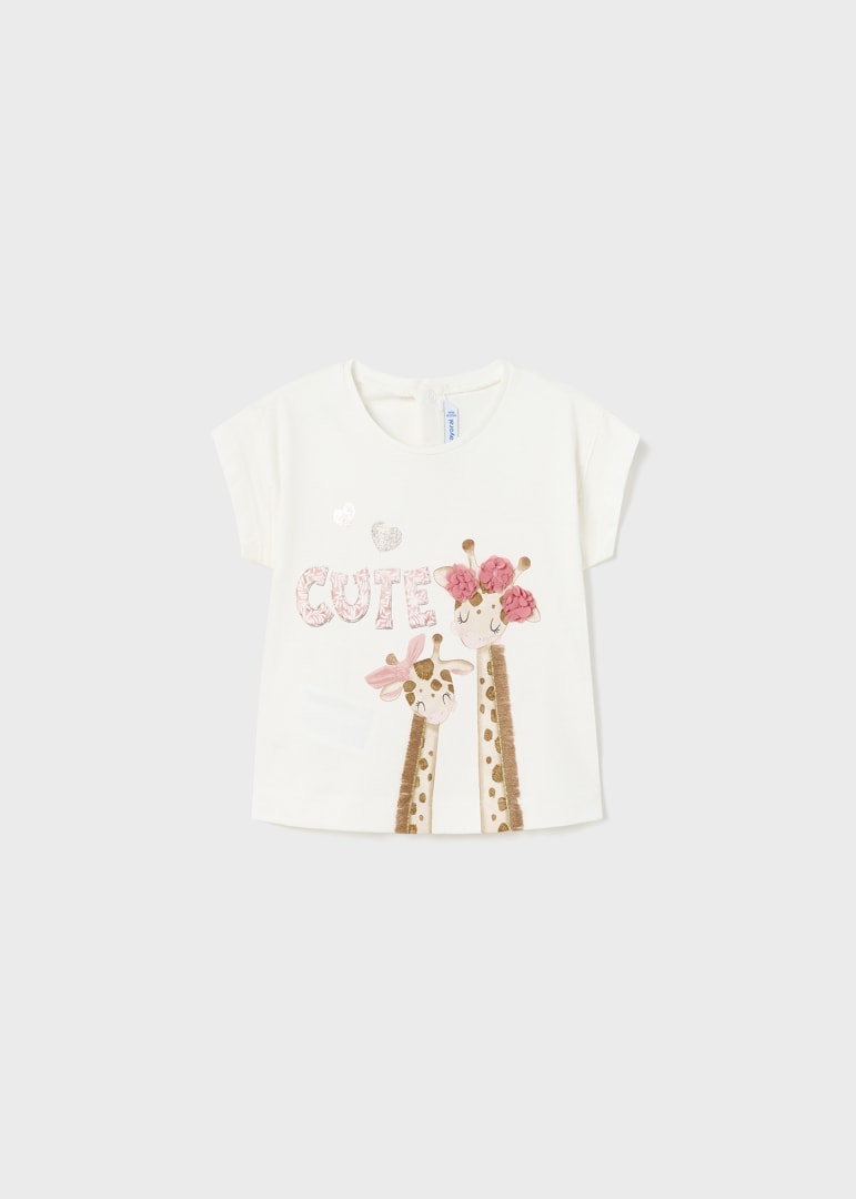 Maglietta con applicazioni decorative cotone sostenibile neonata 1009