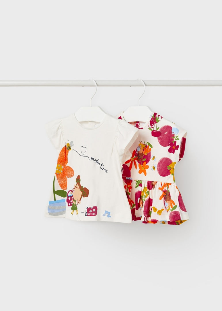 Set 2 magliette cotone sostenibile neonata 1011