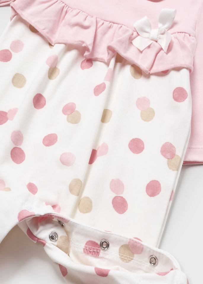 Set 2 pigiami con colletto in cotone sostenibile neonata 1736