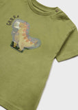 T-shirt manica corta motivo interattivo cotone neonato 1028